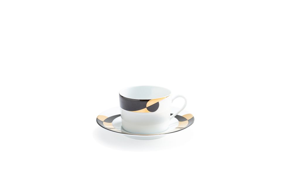 Formal plates - The Vortex dinnerware set in Limoges porcelain - NON SANS RAISON PORCELAINE DE LIMOGES