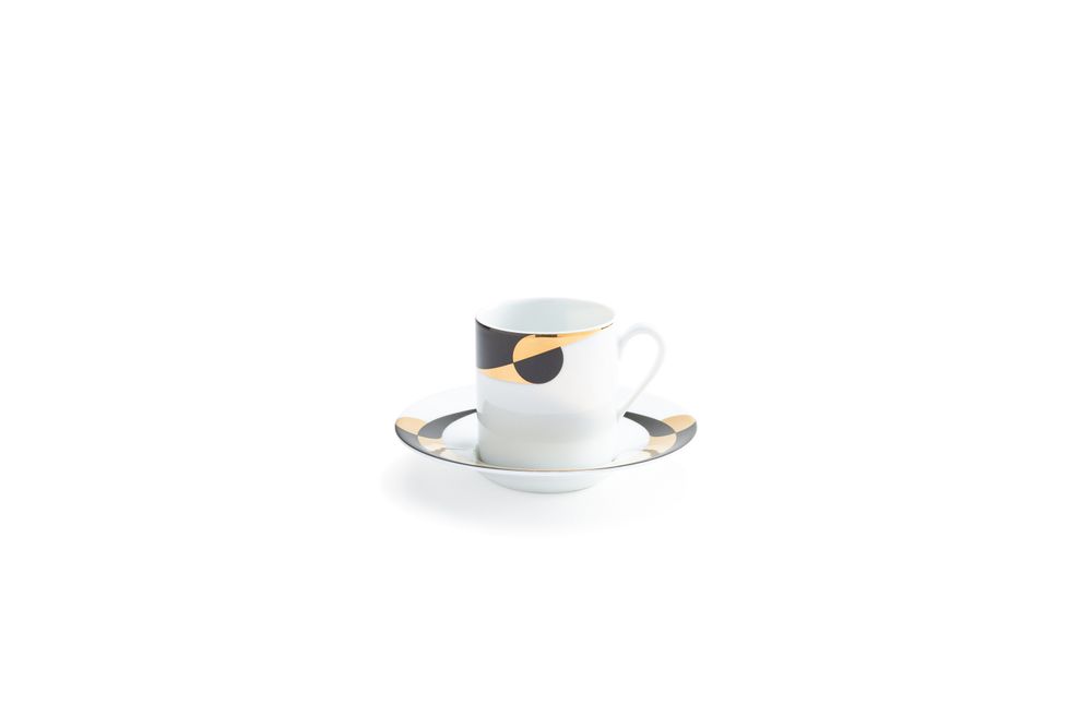 Formal plates - The Vortex dinnerware set in Limoges porcelain - NON SANS RAISON PORCELAINE DE LIMOGES