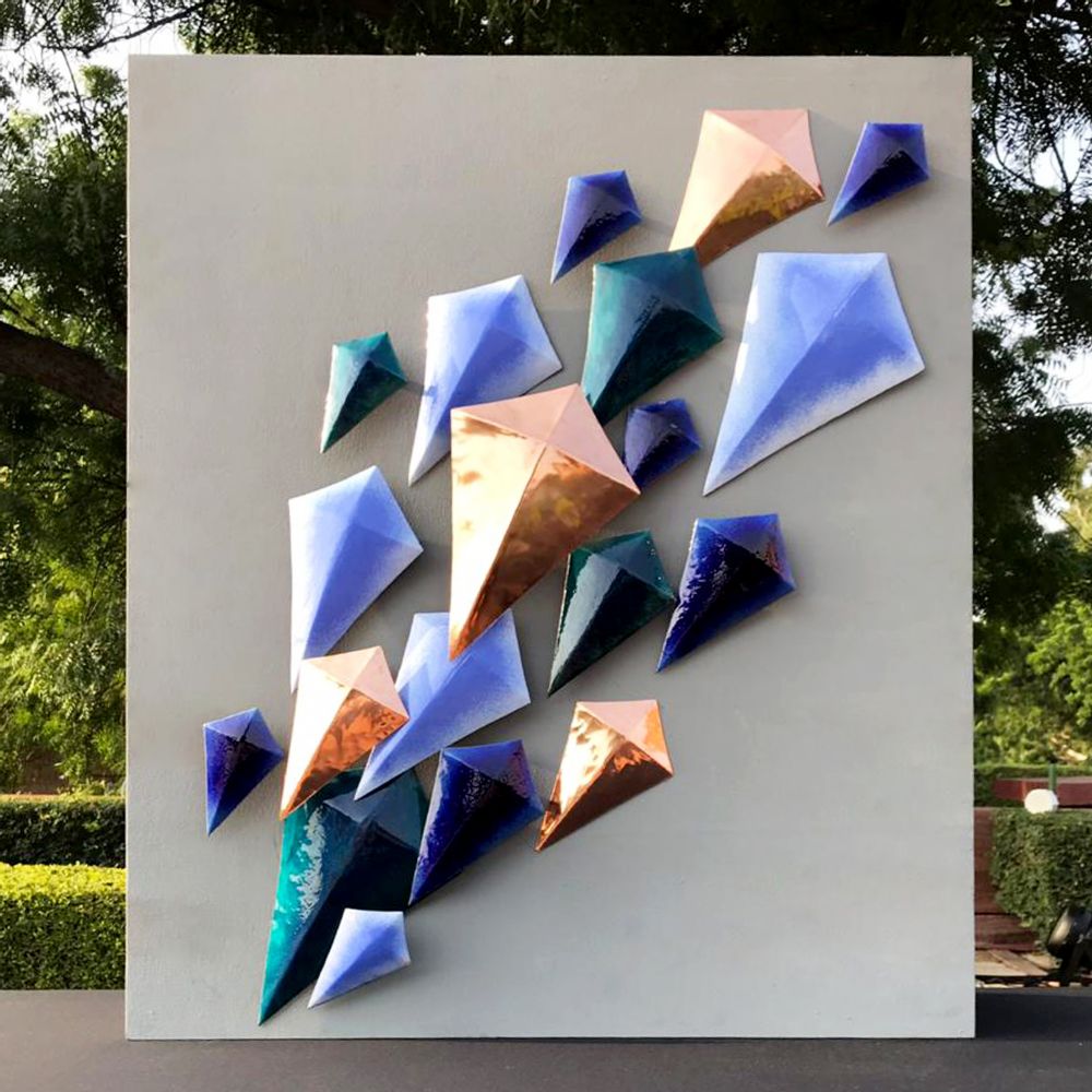 Other wall decoration - Kite Mural in Enamelled Copper - BAAYA GLOBAL