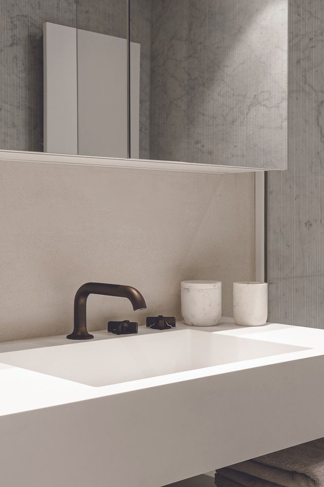 Faucets - Times | 3-hole washbasin battery, with push-up waste - RVB