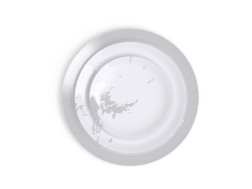 Assiettes de réception - Collection d'art de la table Avant, Ici, Maintenant en porcelaine de Limoges - NON SANS RAISON PORCELAINE DE LIMOGES
