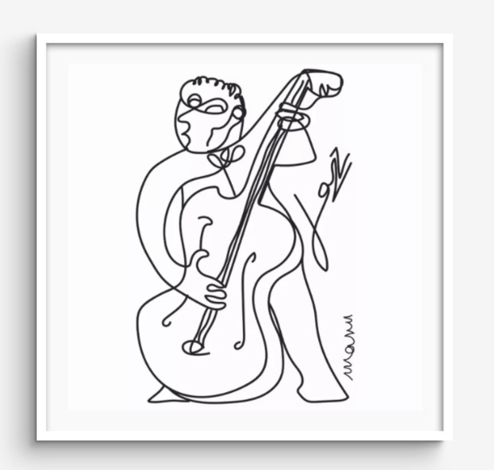 Fabric cushions - “Jazz” Line Art Limited Edition - L'ATELIER D'ANGES HEUREUX