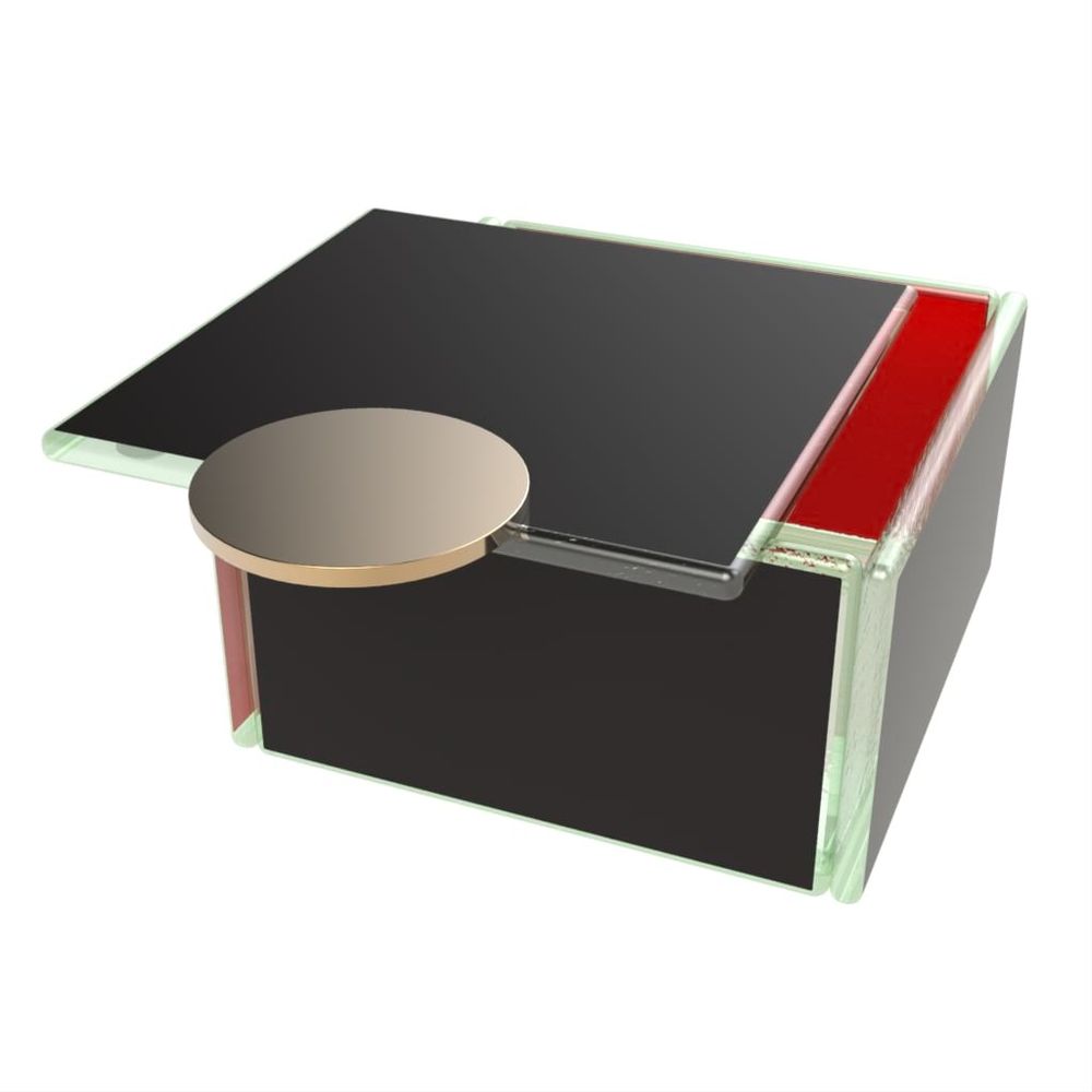 Coffrets et boîtes - Petite boîte à bento carrée, noir et rouge - MYGLASSSTUDIO