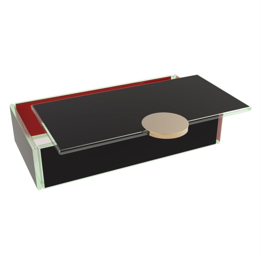 Caskets and boxes - Small rectangular bento box, black and red - MYGLASSSTUDIO