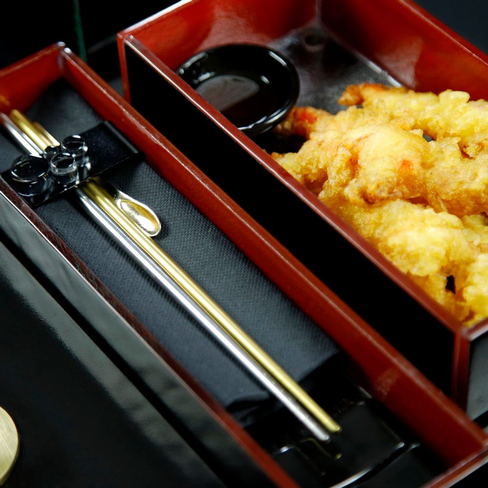 Caskets and boxes - Long Rectangle Bento Box, Black and Red - MYGLASSSTUDIO