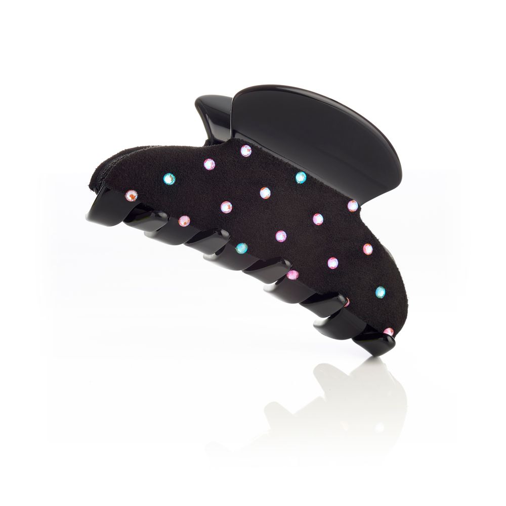 Hair accessories - NINO suede and Swarovski® crystal clip - VALÉRIE VALENTINE