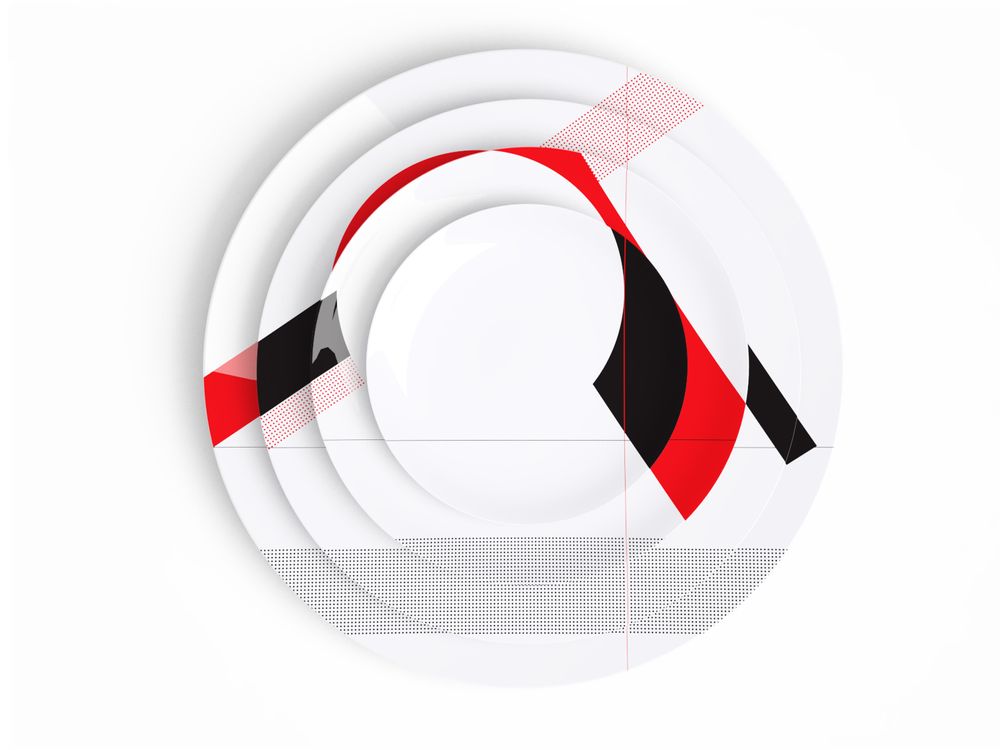 Formal plates - The AXO dinnerware set in Limoges porcelain - NON SANS RAISON PORCELAINE DE LIMOGES