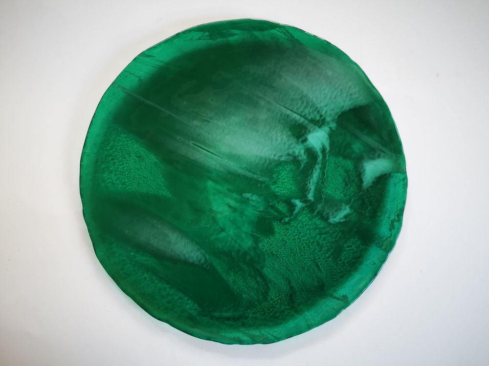 Formal plates - “Marble” Plate Ø28cm - VETROFUSO DI DANIELA POLETTI