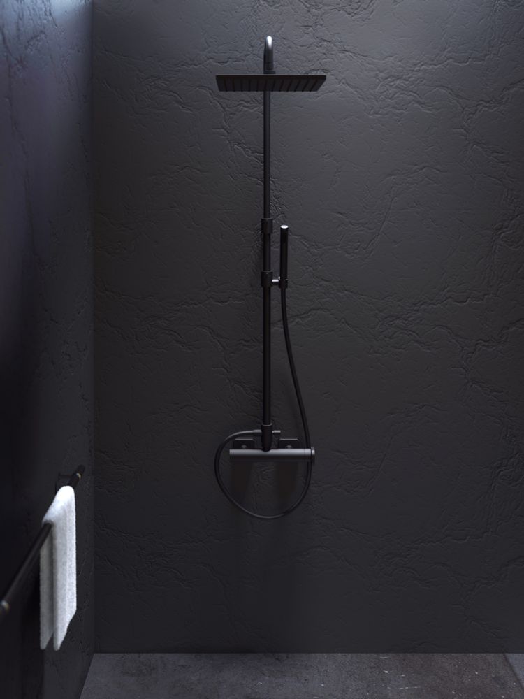 Robinetterie - Polo Club | Mitigeur de douche apparent, douchette et colonne avec tête de douche - RVB