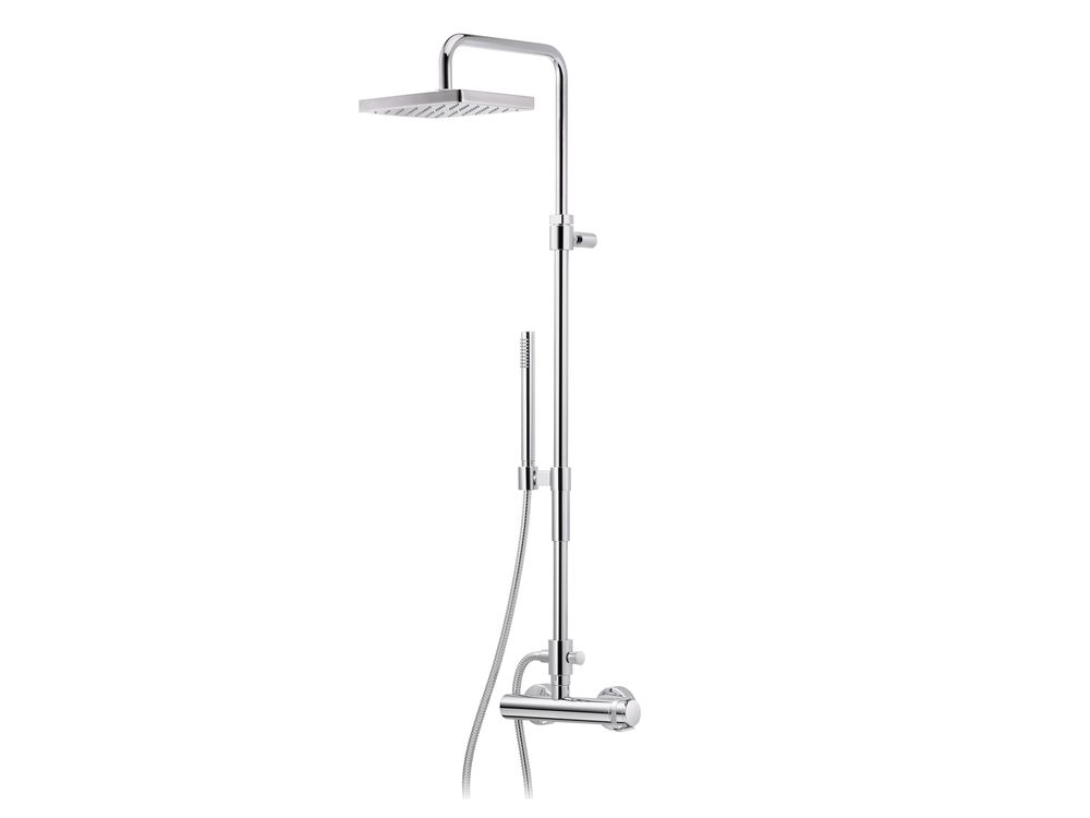 Robinetterie - Polo Club | Mitigeur de douche apparent, douchette et colonne avec tête de douche - RVB
