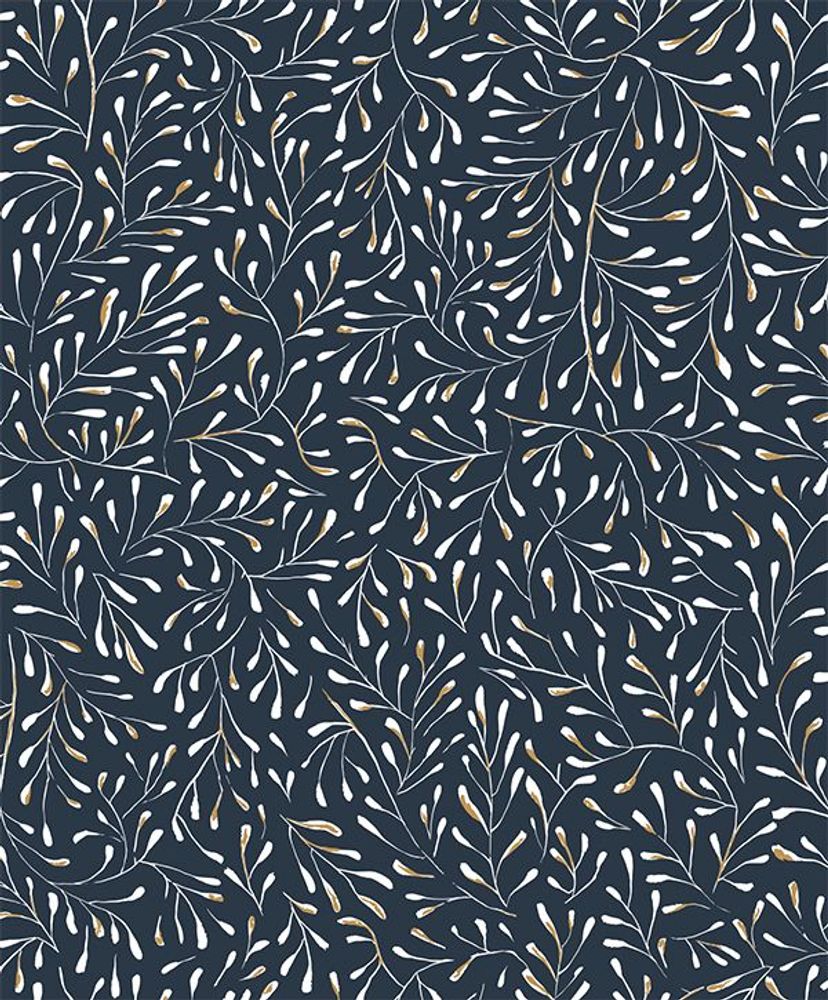 Other wall decoration - Wallpaper Spring Blanc Doré Fond bleu - PAPERMINT