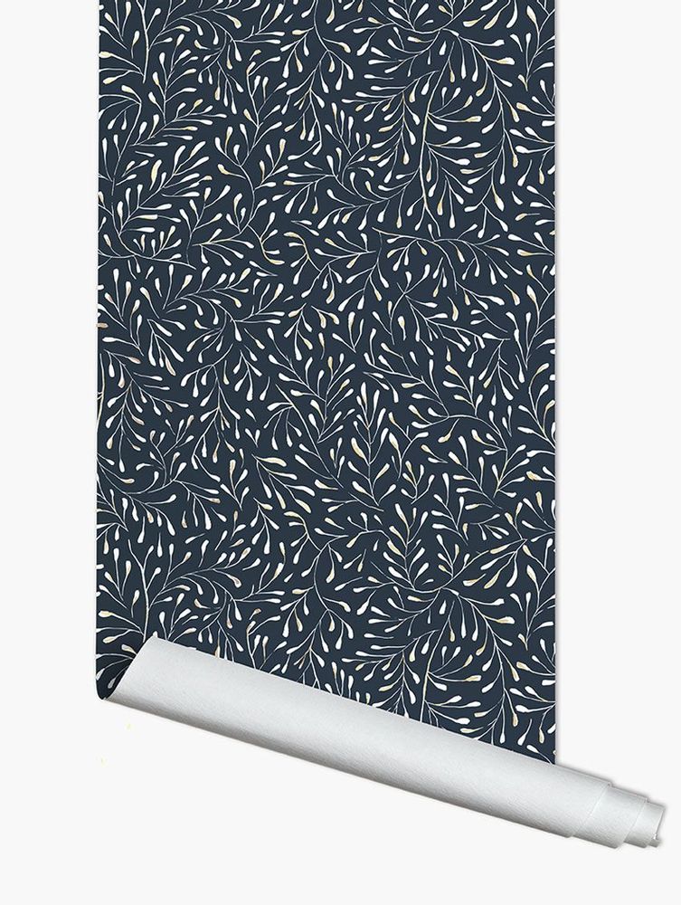 Other wall decoration - Wallpaper Spring Blanc Doré Fond bleu - PAPERMINT