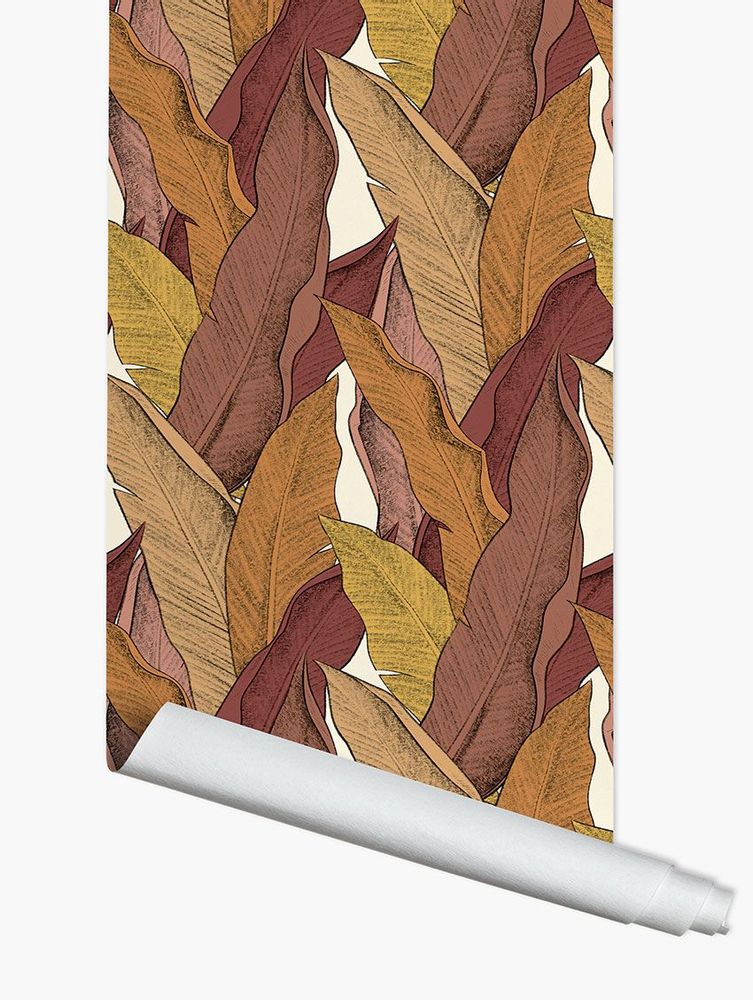 Autres décorations murales - Papier peint Leaf Grenat - PAPERMINT