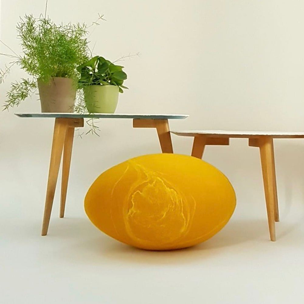 Fabric cushions - Felted wool floor cushion, Soleil collection - KAYU