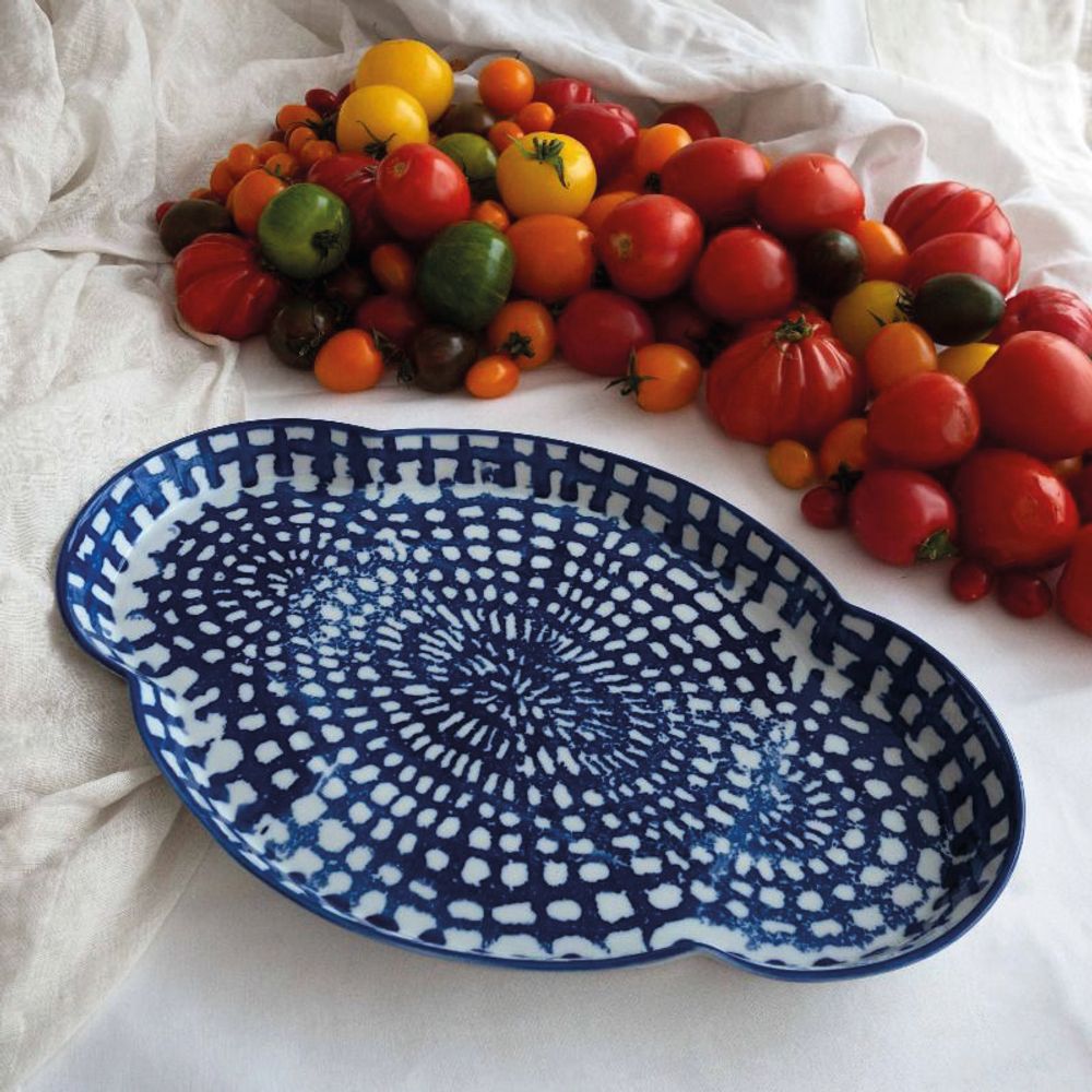 Céramique - PLAT OVALE ARAIGNÉE - PORCELAINE DU LOT VIREBENT