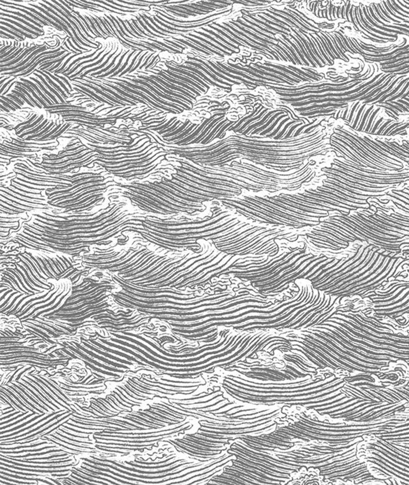 Autres décorations murales - Papier peint Waves Gris Souris - PAPERMINT