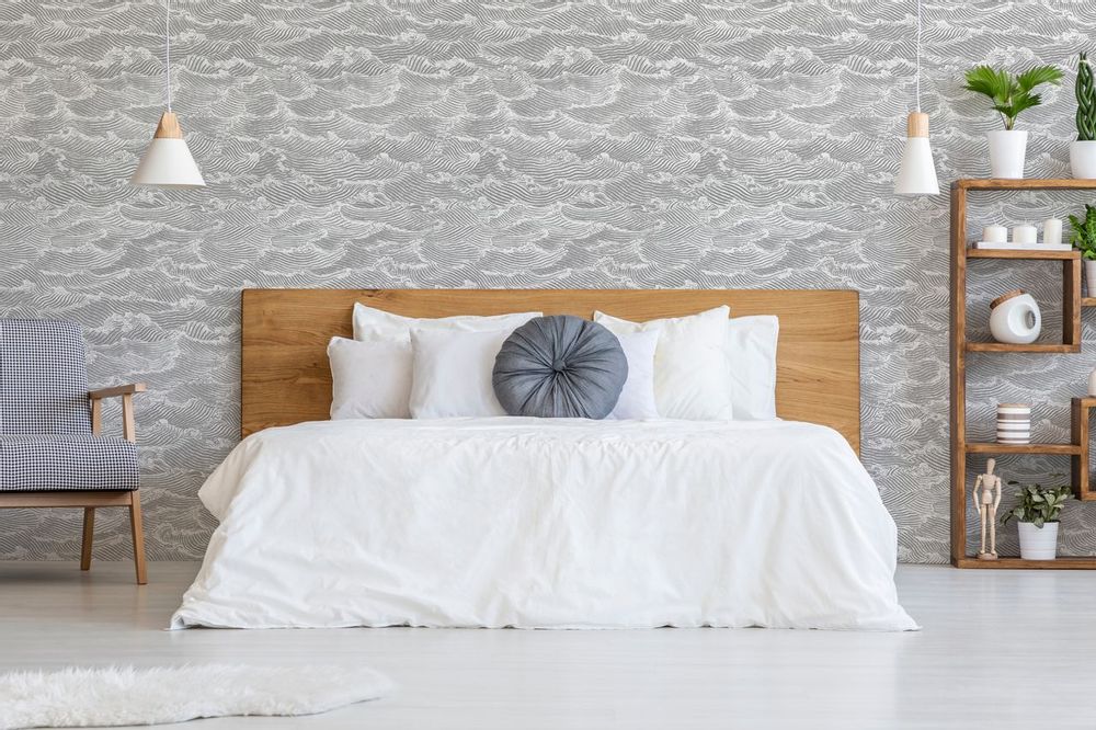 Other wall decoration - Wallpaper Waves Gris Argent - PAPERMINT
