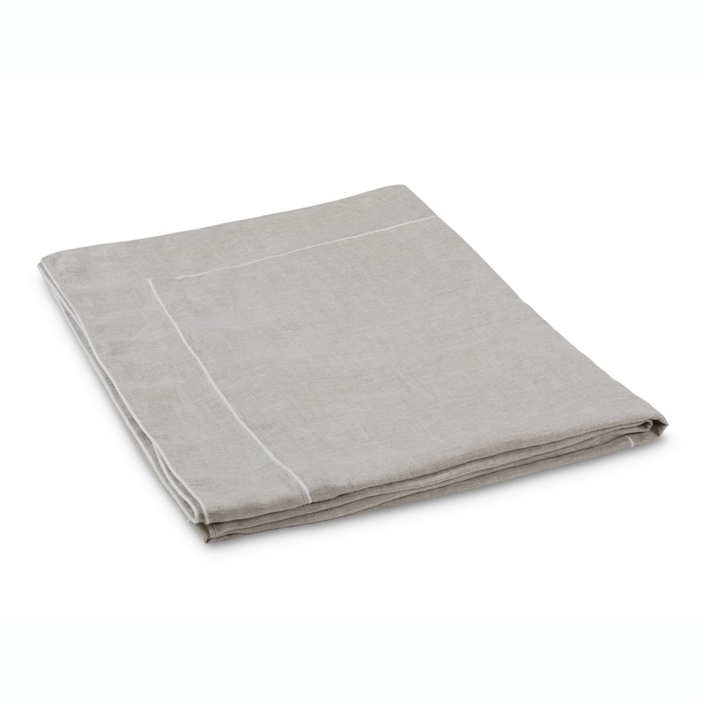 Bed linens - Grey King Bridle Bedding Set with White Piping and Stitches - 4 Pieces - 100% Organic Hemp - MYDO.WORLD