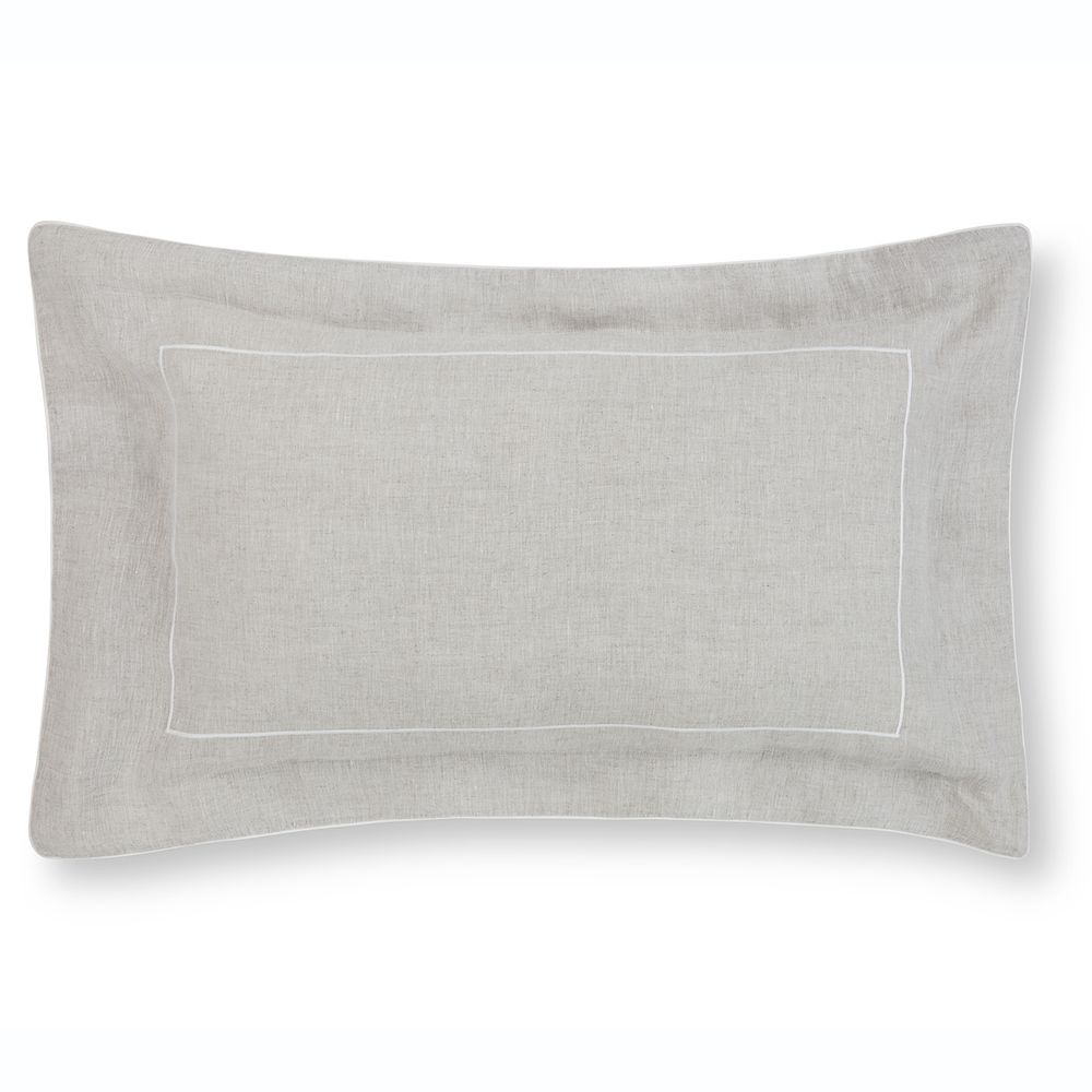 Bed linens - Grey King Bridle Bedding Set with White Piping and Stitches - 4 Pieces - 100% Organic Hemp - MYDO.WORLD