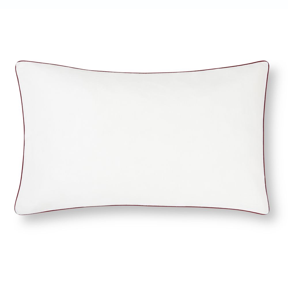 Bed linens - Queen duvet set natural white w/red piping & stitches - 4 pcs - 100% Organic Hemp - MYDO.WORLD