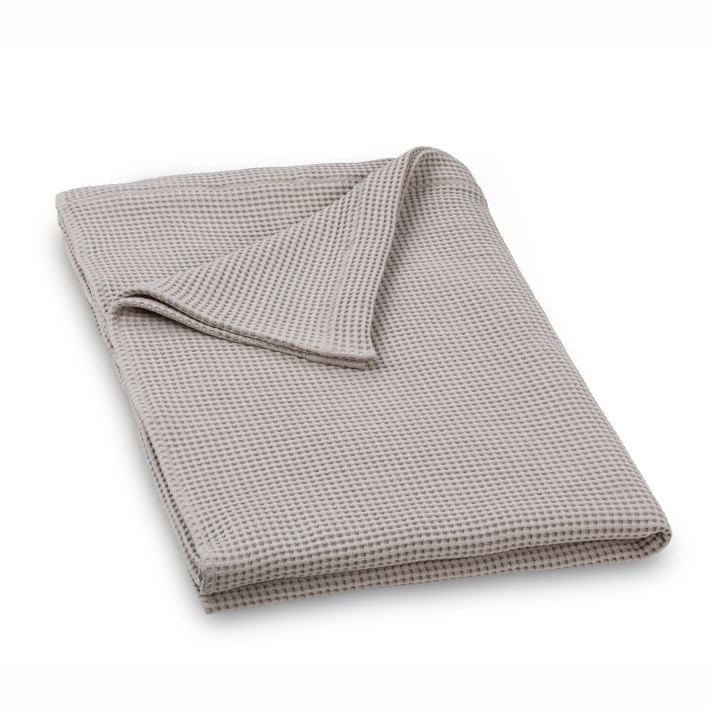 Plaids - Couverture gaufre King size 250x200 beige clair - 100% Coton Bio - MYDO.WORLD