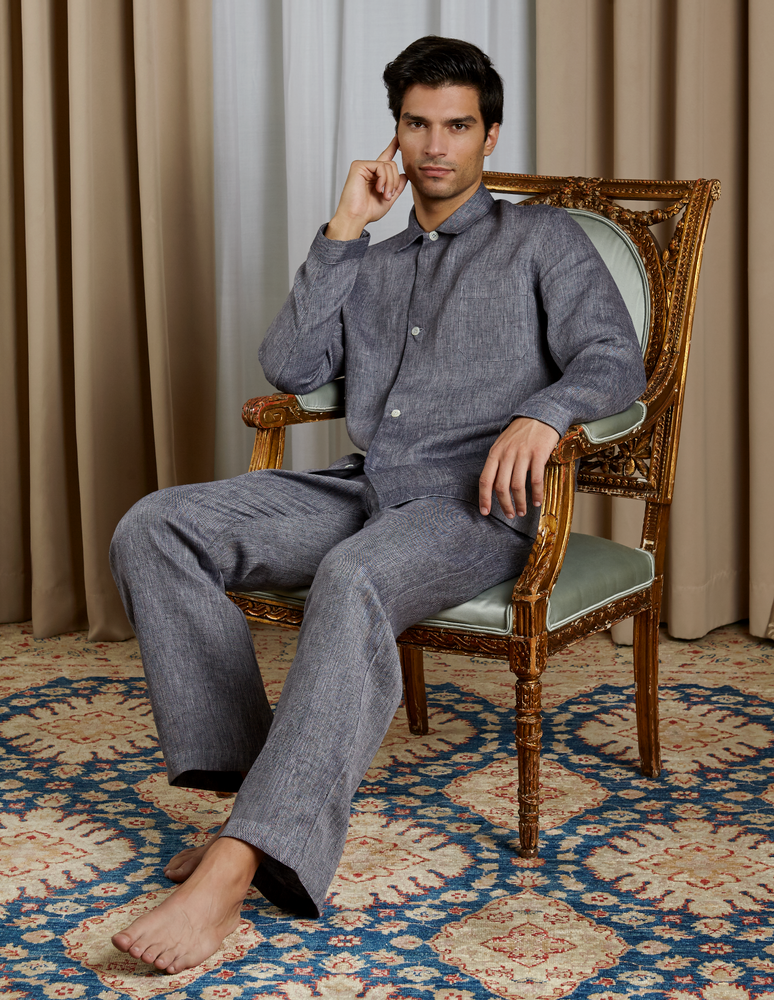 Vêtements de nuit - Pyjama homme bleu - 100% Bio - MYDO.WORLD