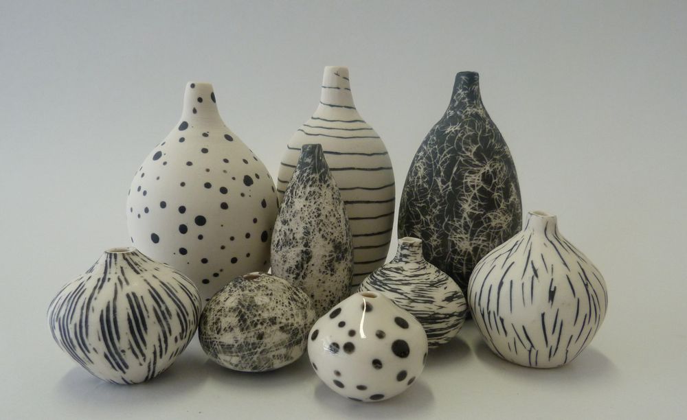 Vases - hand made italian porcelain contemporary style graphic vases - POTOMAK STUDIO