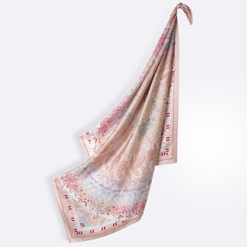 Foulards et écharpes - FOULARD CARRE ATLAS 100% SOIE - PETRUSSE PARIS