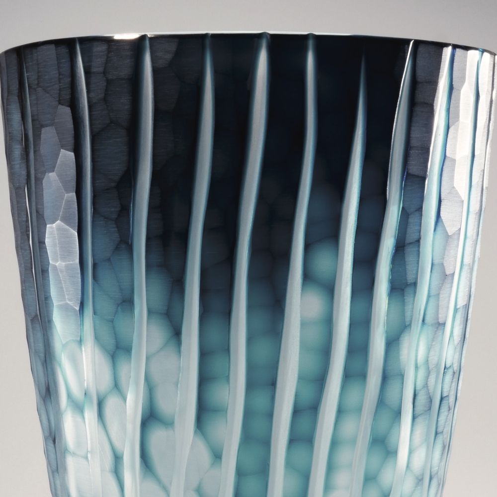 Vases - Cut Crystal Vase - Azure - CRISTAL BENITO