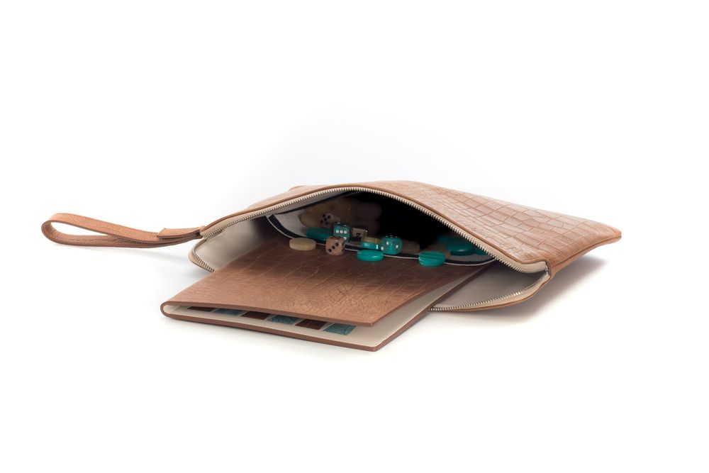 Leather goods - Backgammon clutch I Alligator effect leather - HECTOR SAXE PARIS DEPUIS 1978