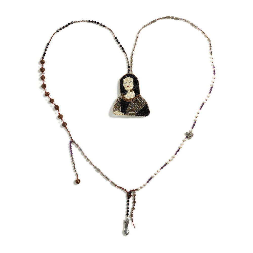 Gifts - Mona Lisa handmade beaded Brooche - HELLEN VAN BERKEL HEARTMADE PRINTS