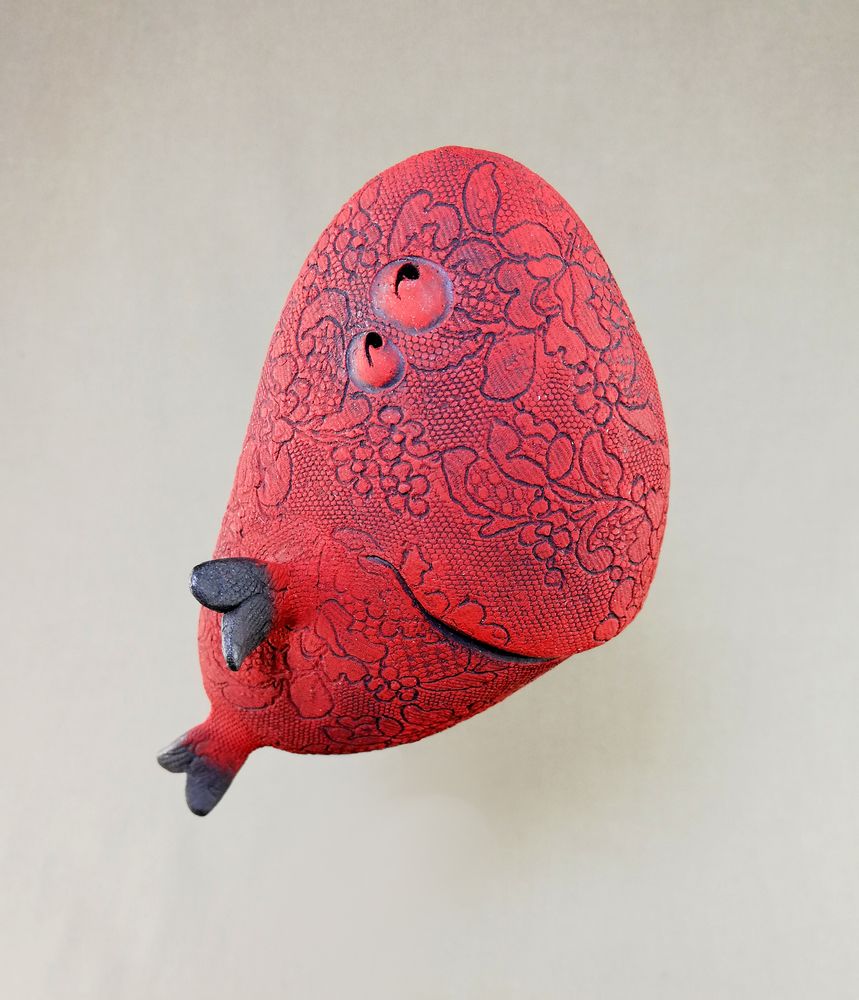 Sculptures, statuettes et miniatures - POISSON VOLANT ROUGE - MALIFANCE