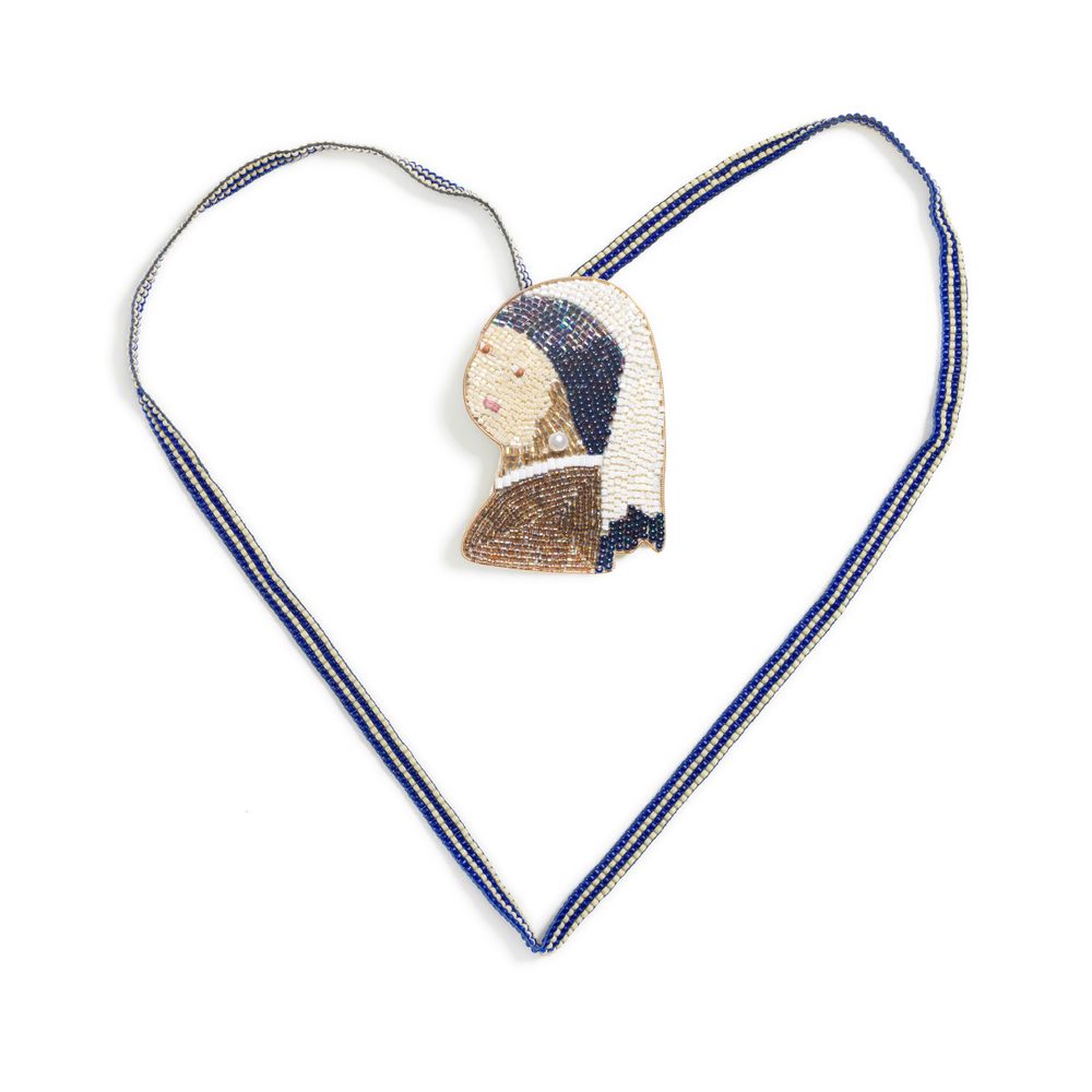 Cadeaux - Broche brodée à la main pour fille avec boucle d'oreille en perles - HELLEN VAN BERKEL HEARTMADE PRINTS