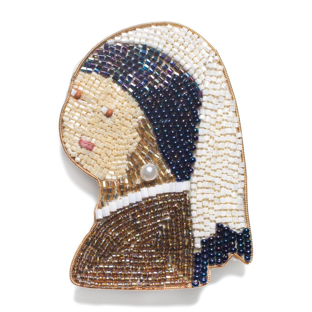 Cadeaux - Broche brodée à la main pour fille avec boucle d'oreille en perles - HELLEN VAN BERKEL HEARTMADE PRINTS