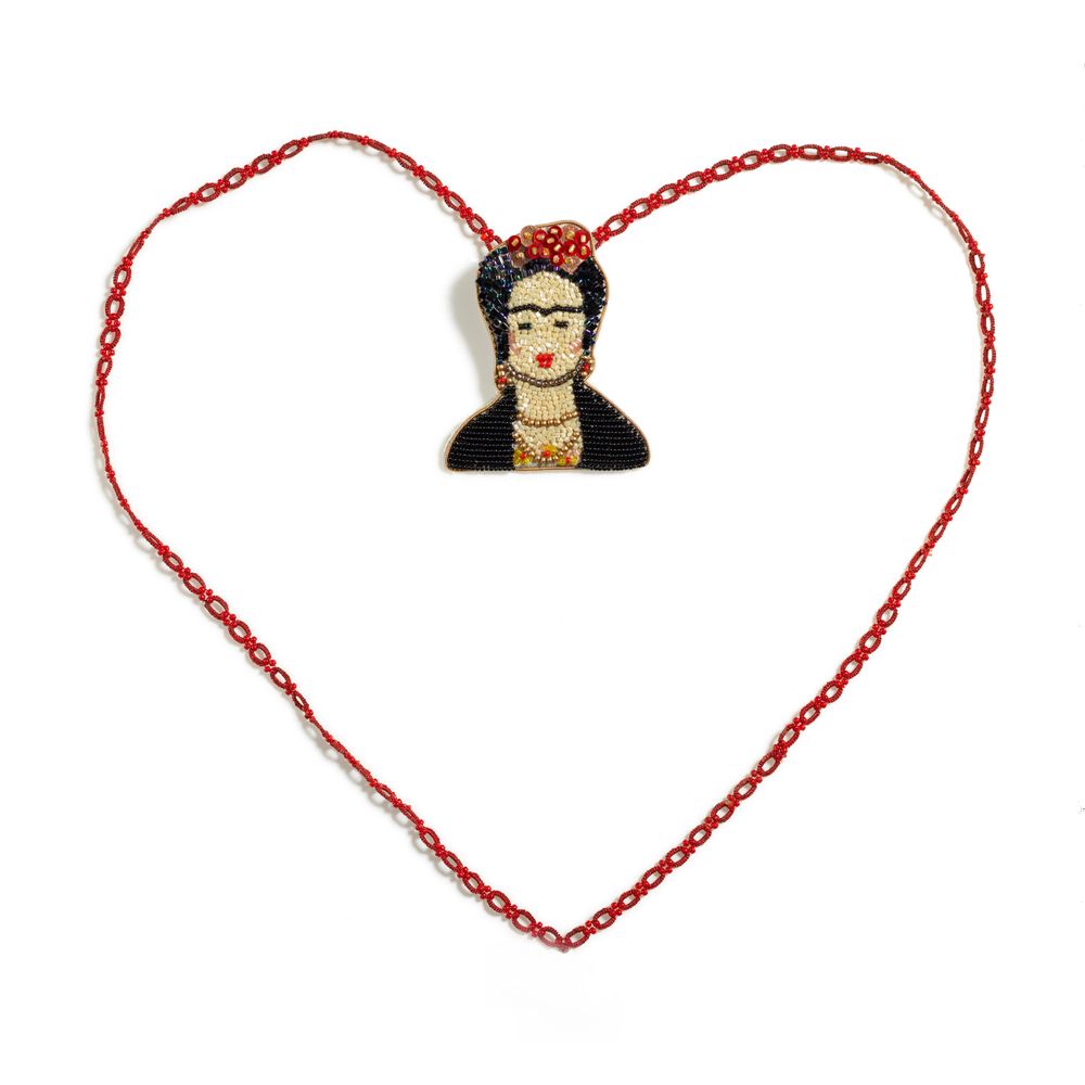 Jewelry - Frida Kahlo handmade beaded brooch - HELLEN VAN BERKEL HEARTMADE PRINTS
