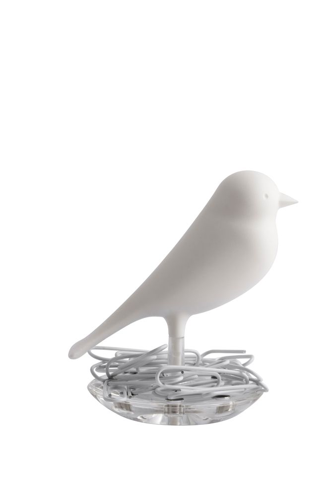 Decorative objects - Nest Sparrow Clips + Holder : Stationery Collection Environmentally Friendly Material - QUALY DESIGN OFFICIAL