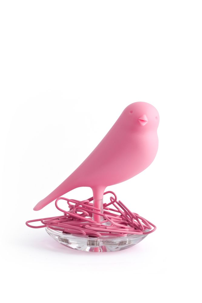 Decorative objects - Nest Sparrow Clips + Holder : Stationery Collection Environmentally Friendly Material - QUALY DESIGN OFFICIAL