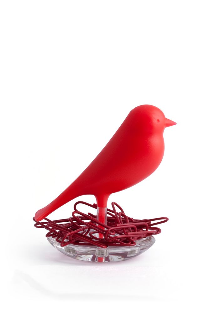 Decorative objects - Nest Sparrow Clips + Holder : Stationery Collection Environmentally Friendly Material - QUALY DESIGN OFFICIAL