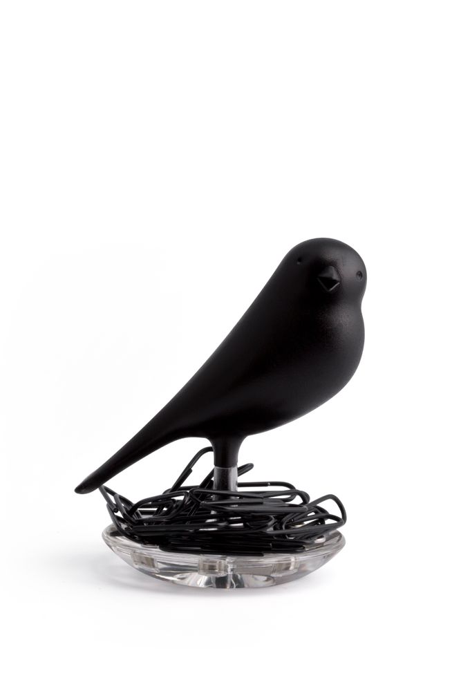 Decorative objects - Nest Sparrow Clips + Holder : Stationery Collection Environmentally Friendly Material - QUALY DESIGN OFFICIAL