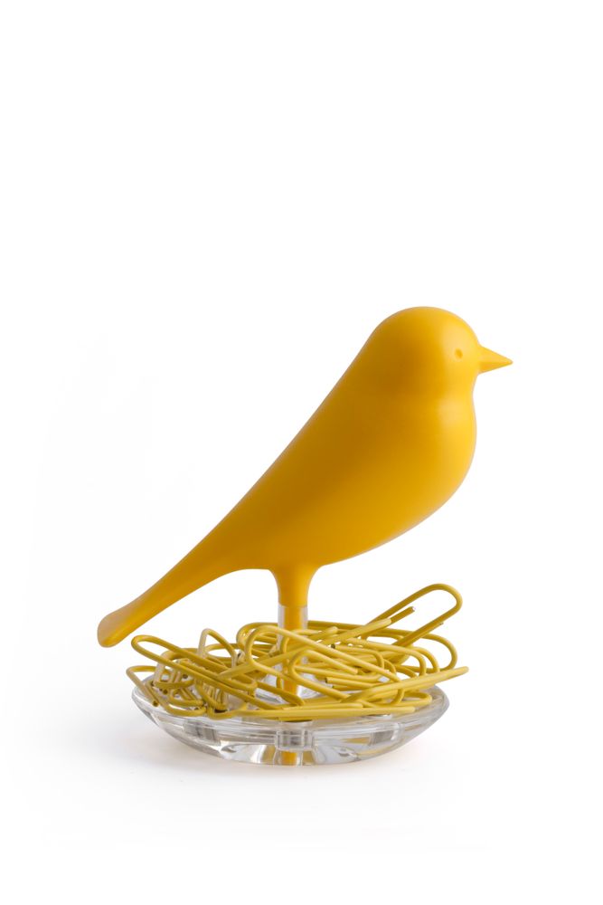 Decorative objects - Nest Sparrow Clips + Holder : Stationery Collection Environmentally Friendly Material - QUALY DESIGN OFFICIAL
