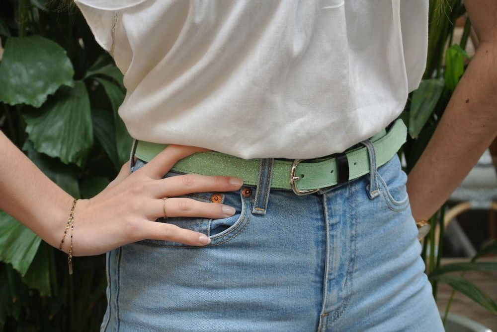 Petite maroquinerie - Ceinture en cuir pailleté - LA CARTABLIÈRE