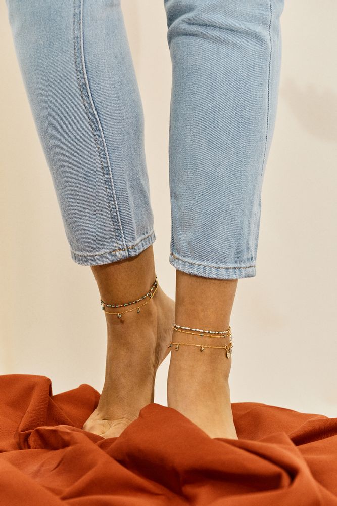 Jewelry - Satellite Stones Anklet Chain - YAY PARIS