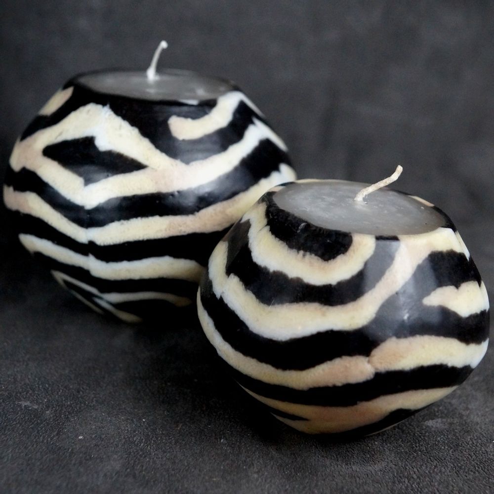 Gifts - ZEBRA SWAZIPOT BALL CANDLE - KANDHELA