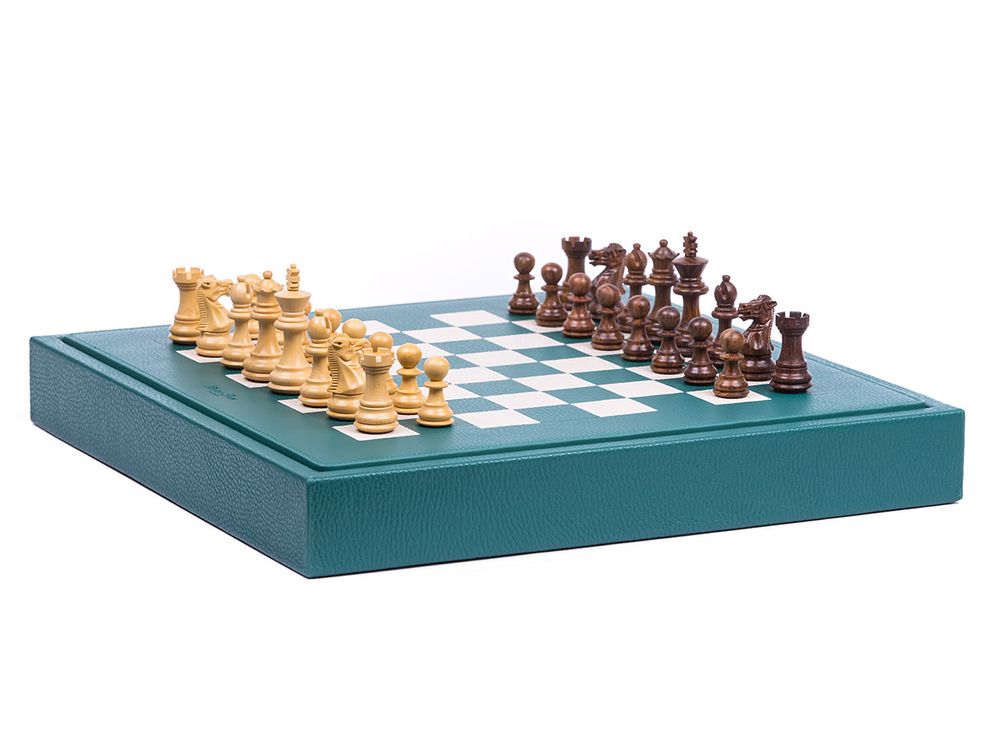 Objets de décoration - Coffret d'Échecs I Cuir Buffle  - HECTOR SAXE PARIS DEPUIS 1978