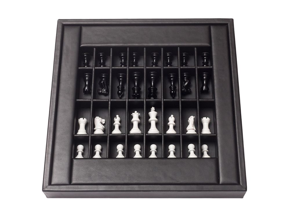 Objets de décoration - Coffret d'Échecs I Cuir Buffle  - HECTOR SAXE PARIS DEPUIS 1978