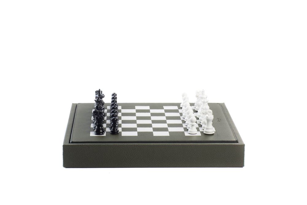 Objets de décoration - Coffret d'Échecs I Cuir Buffle  - HECTOR SAXE PARIS DEPUIS 1978