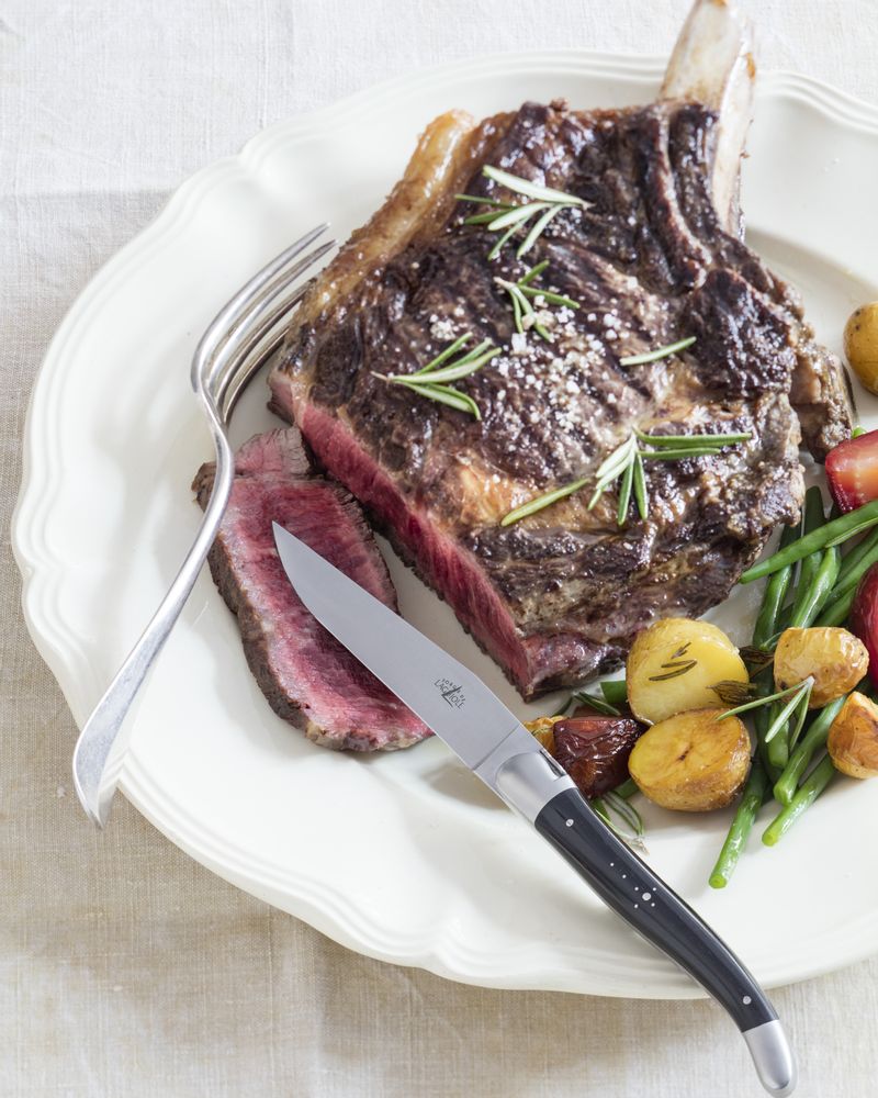 Couteaux - Couteaux de table en bois précieux, coffret de 6 : Olivier, Genévrier, Ebène, Thuya... - FORGE DE LAGUIOLE
