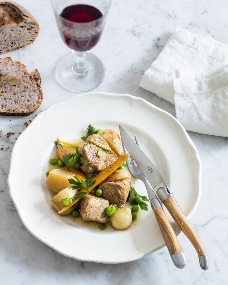 Couteaux - Couteaux de table en bois précieux, coffret de 6 : Olivier, Genévrier, Ebène, Thuya... - FORGE DE LAGUIOLE