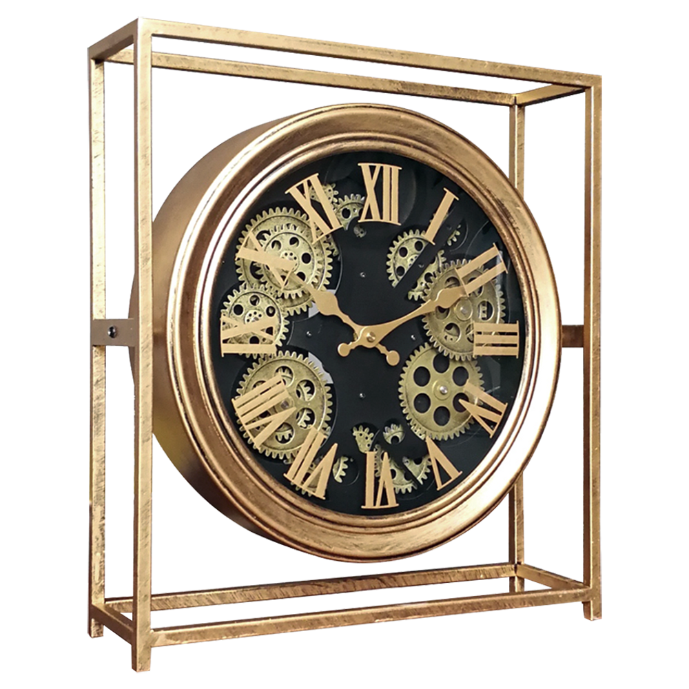 Clocks - GEAR CLOCK METAL FRAME 38X11X42 - EMDE