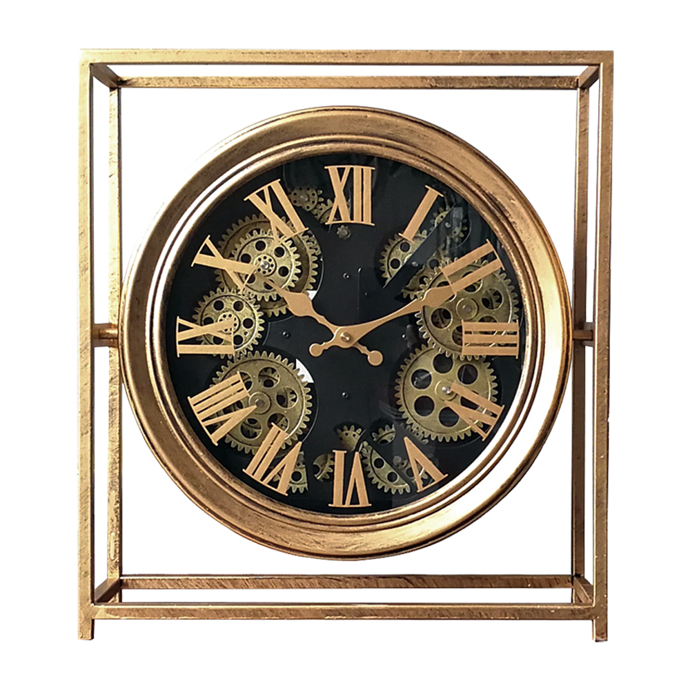 Clocks - GEAR CLOCK METAL FRAME 38X11X42 - EMDE